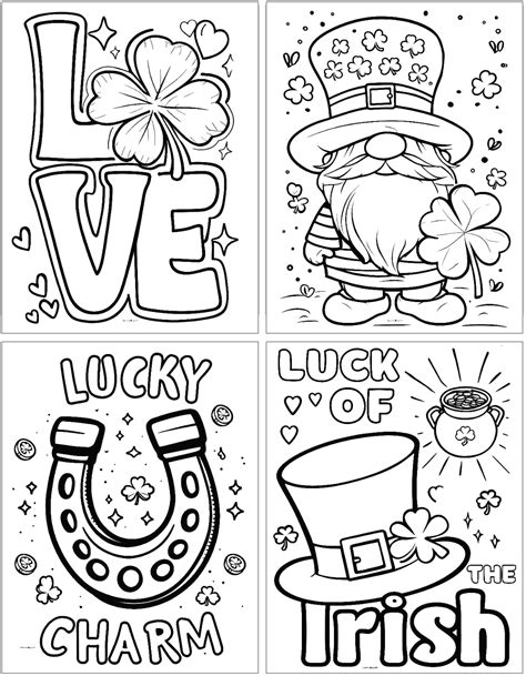 St Patricks Day Color Sheets