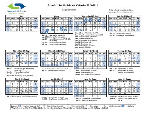 Stamford Public Schools Calendar 24 25