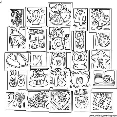 advent calendar colouring pages