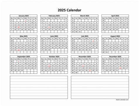 free printable 2025 calendar printable