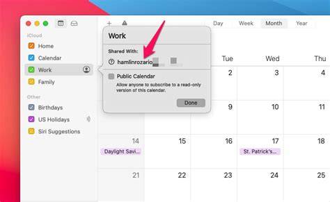 how to share an apple calendar