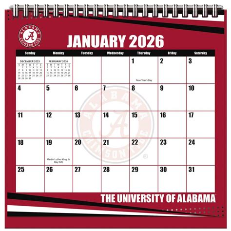u of alabama academic calendar
