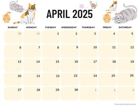 april 2025 calendar printable
