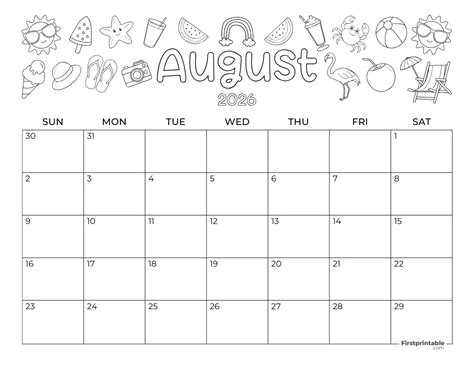 august 2024 coloring calendar