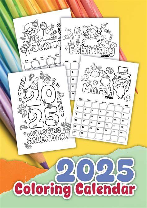 coloring calendar 2025