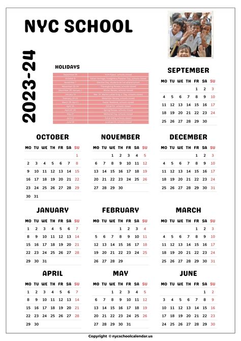 nyc doe calendar