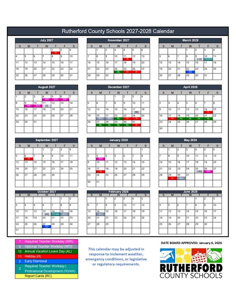 rutherford county schools calendar