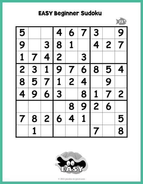 Sudoku For Beginners Printable