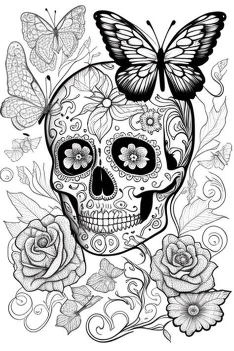 Sugar Skull Adult Coloring
