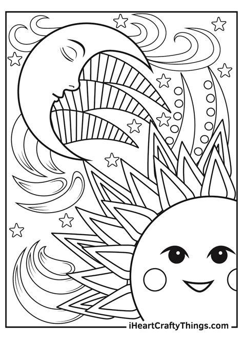 Sun And Moon Colouring Pages
