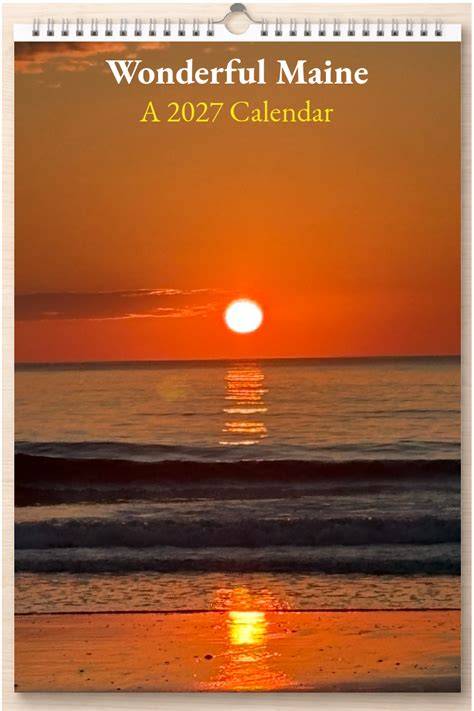 Sunset Calendar Maine