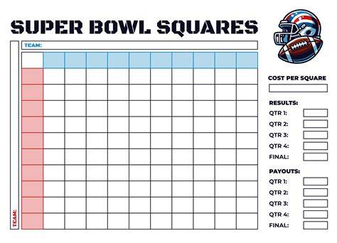 Super Bowl 2025 Squares Printable Free