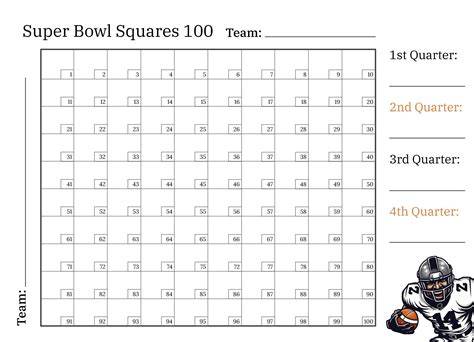 Super Bowl 2025 Squares Printable