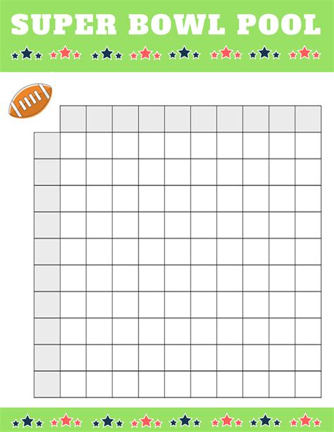 Super Bowl Block Pool Printable