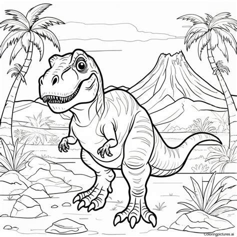 T Rex Colouring In Pages