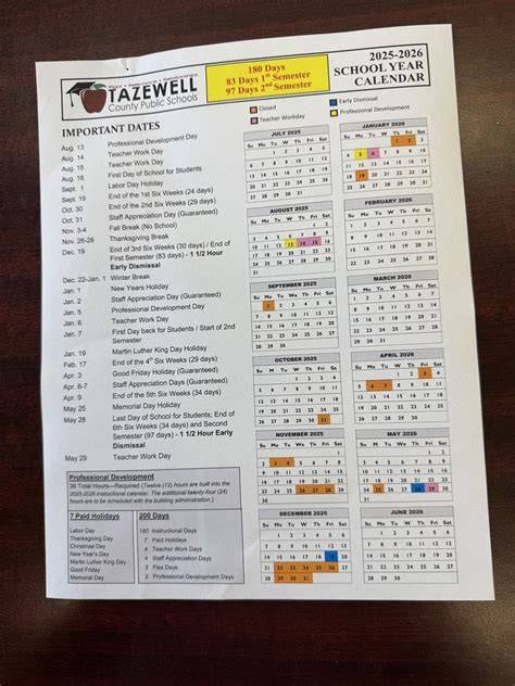 Tazewell County Schools Calendar