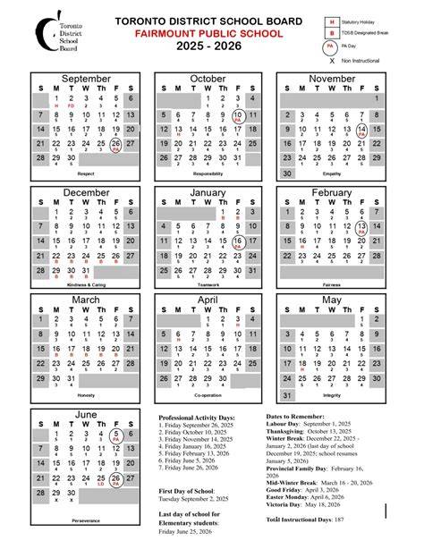 Tdsb Calendar 2025 26