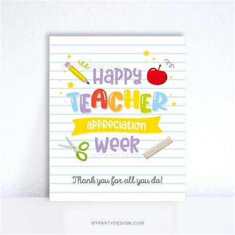 Teacher Appreciation Week Printable