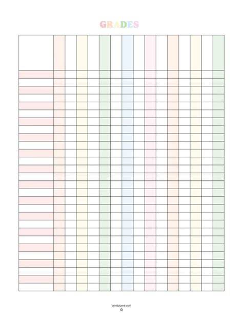 Teacher Grade Book Printable