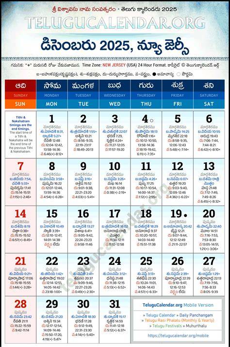 Telugu Calendar New Jersey