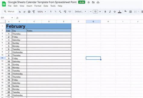 calendar template google sheets