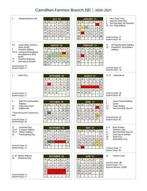 carrollton farmers branch isd calendar