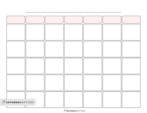 cute blank calendar