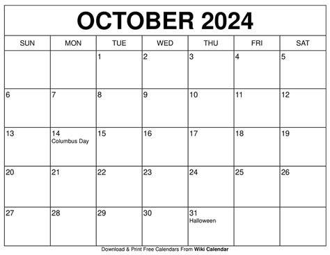 free printable october 2024 calendar
