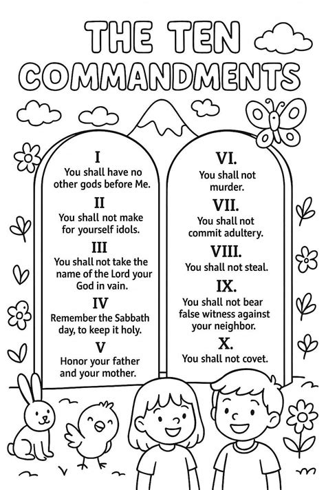 Ten Commandments For Kids Printable