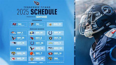 Tennessee Titans Printable Schedule
