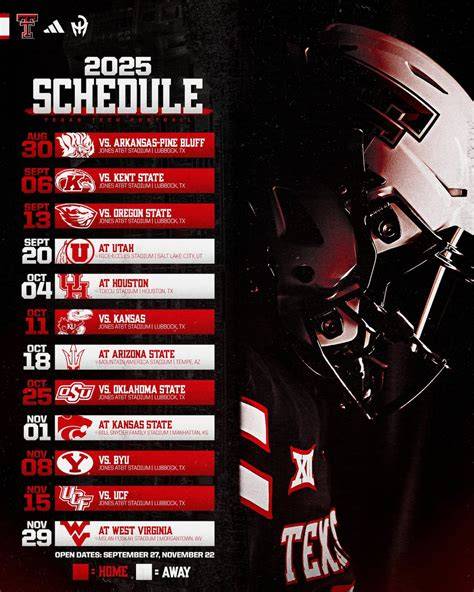 Texas Tech Football Schedule 2024 Printable
