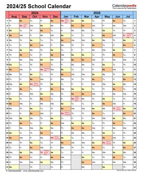 2024 and 2025 school calendar