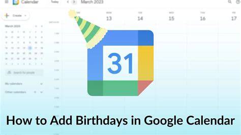 add birthdays to google calendar