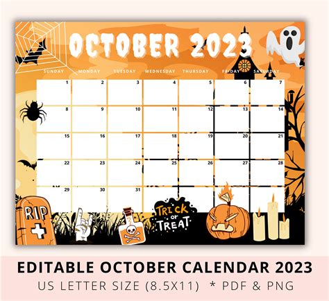 calendar of halloween