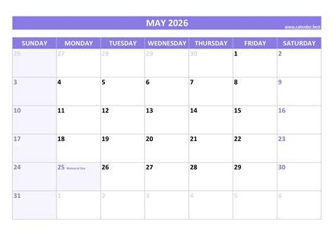 may 2025 calendar