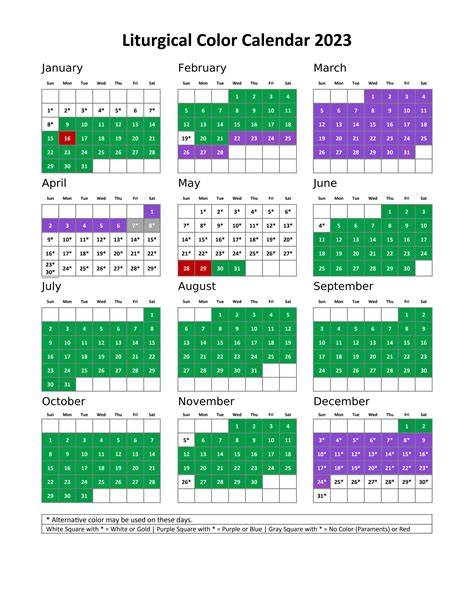 12 calendar colors