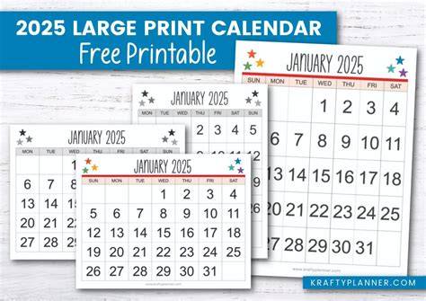 calendar pages to print 2025