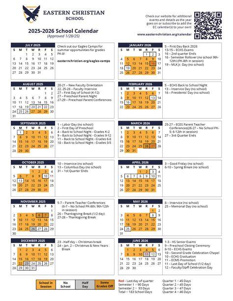 harvest christian academy calendar
