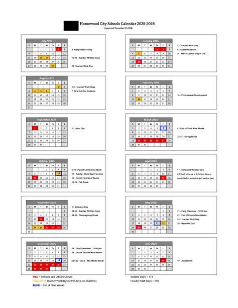 homewood city schools calendar