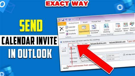 how to send calendar invite outlook