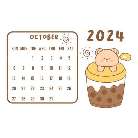 october 2024 calendar cute