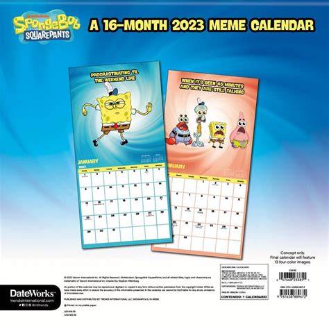 spongebob squarepants calendar
