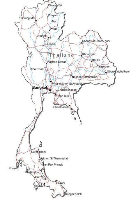 Thailand Printable Map