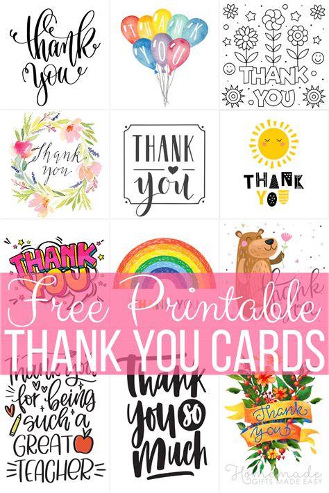 Thank You Notes Printable