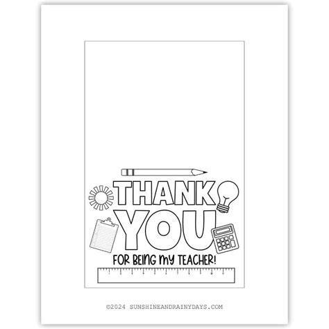 Thank You Teacher Card Printable