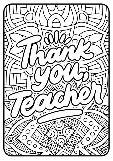 Thank You Teacher Coloring Pages Printable