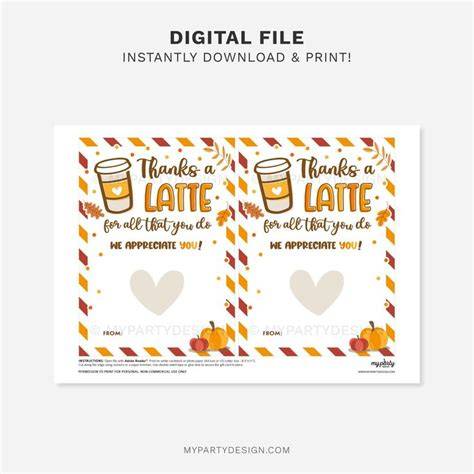Thanks A Latte Free Printable Pdf