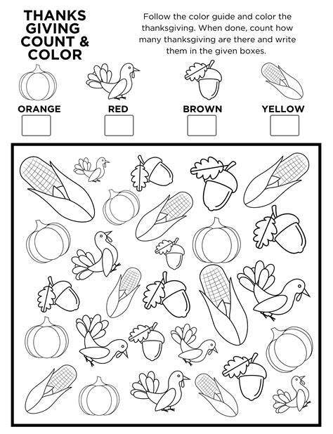 Thanksgiving Activity Sheets Free Printable