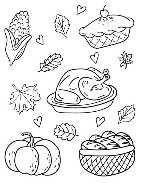 Thanksgiving Food Coloring Pages