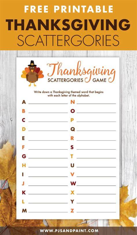 Thanksgiving Games Free Printable